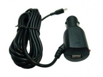 Автомобильное зарядное устройство (провод питания) mini USB с гнездом USB (3,5м.)